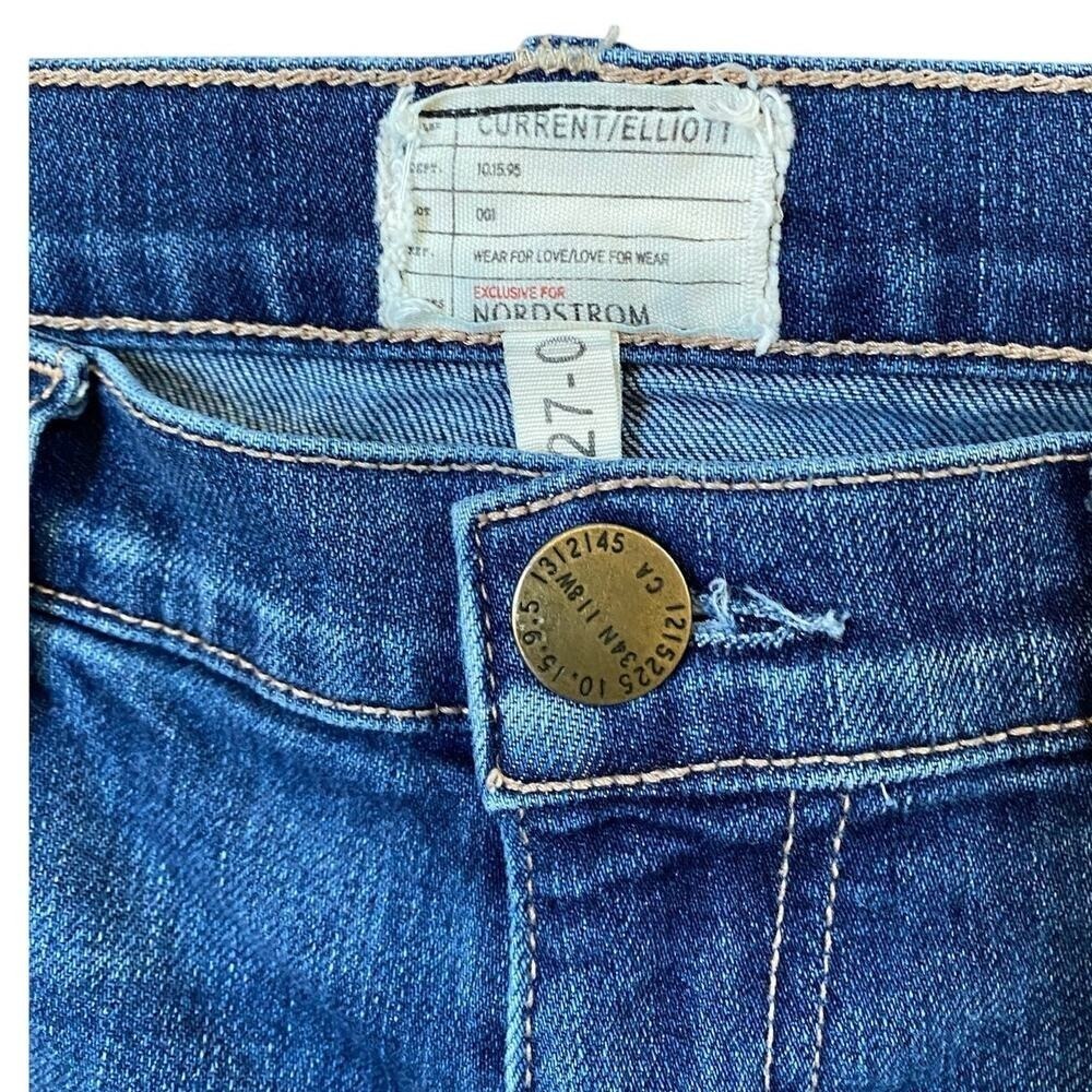 CURRENT/ELLIOTT The Cropped Straight Limitless Destroy Released Hem 27 Excellent - Picture 12 of 15